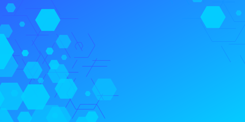 Hexagons on blue gradient background
